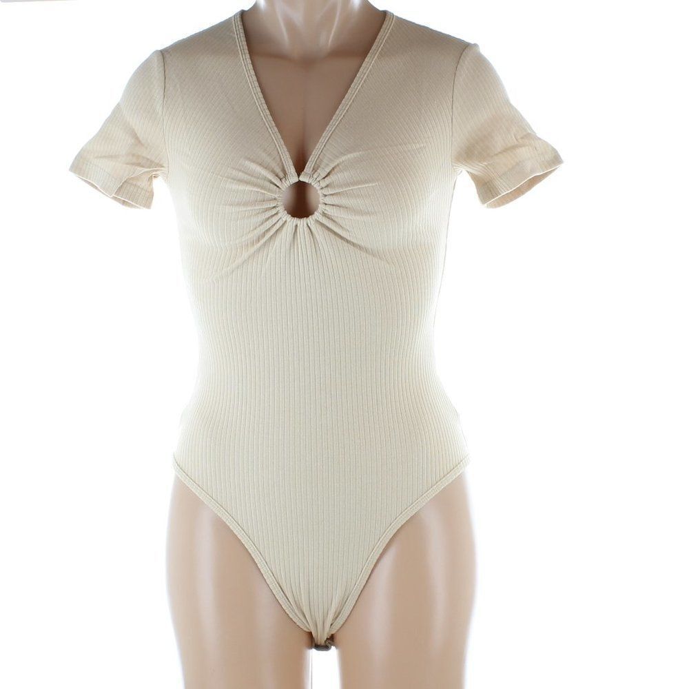 V neck ring front bodysuit NWT